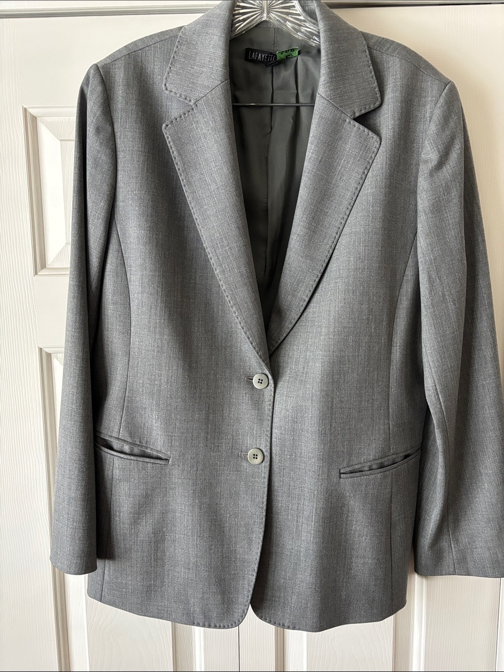 Lafayette 148 New York Gray Women's Two-Piece Pantsuit - Picture 2 of 9